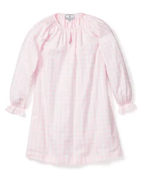 Girl's Twill Delphine Nightgown | Pink Gingham