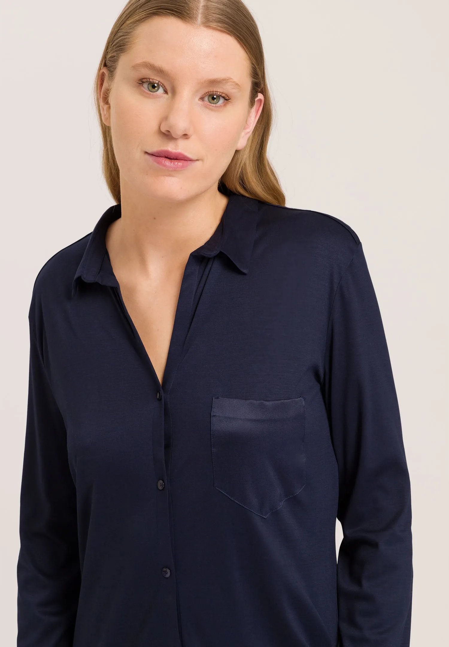 Grand Central TENCEL™ and Silk Sleep Shirt | Deep Navy 77420-1610