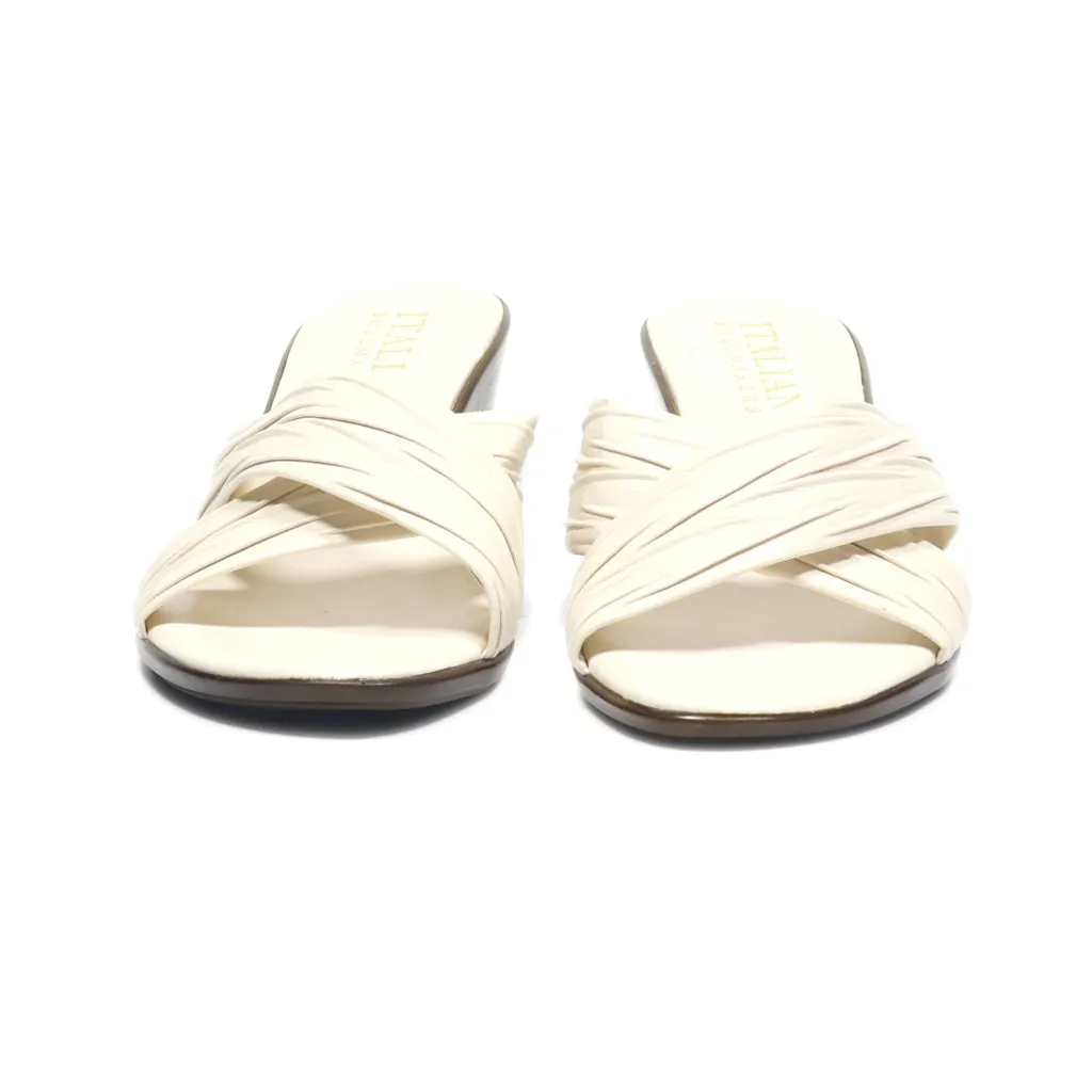 Italian Wedge Sandals Leather White Colour For Women