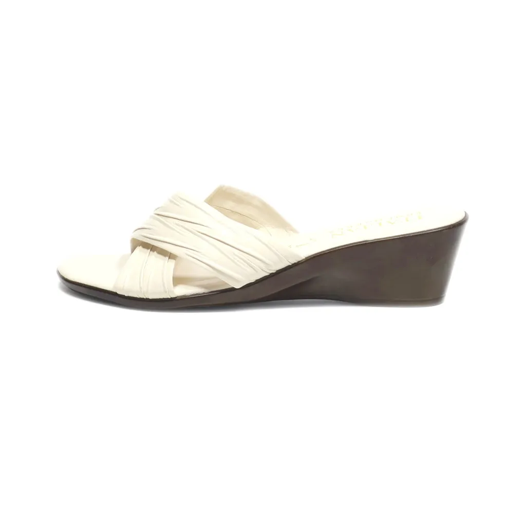 Italian Wedge Sandals Leather White Colour For Women