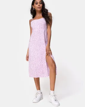 Kaoya Midi Dress in Ditsy Rose Lilac