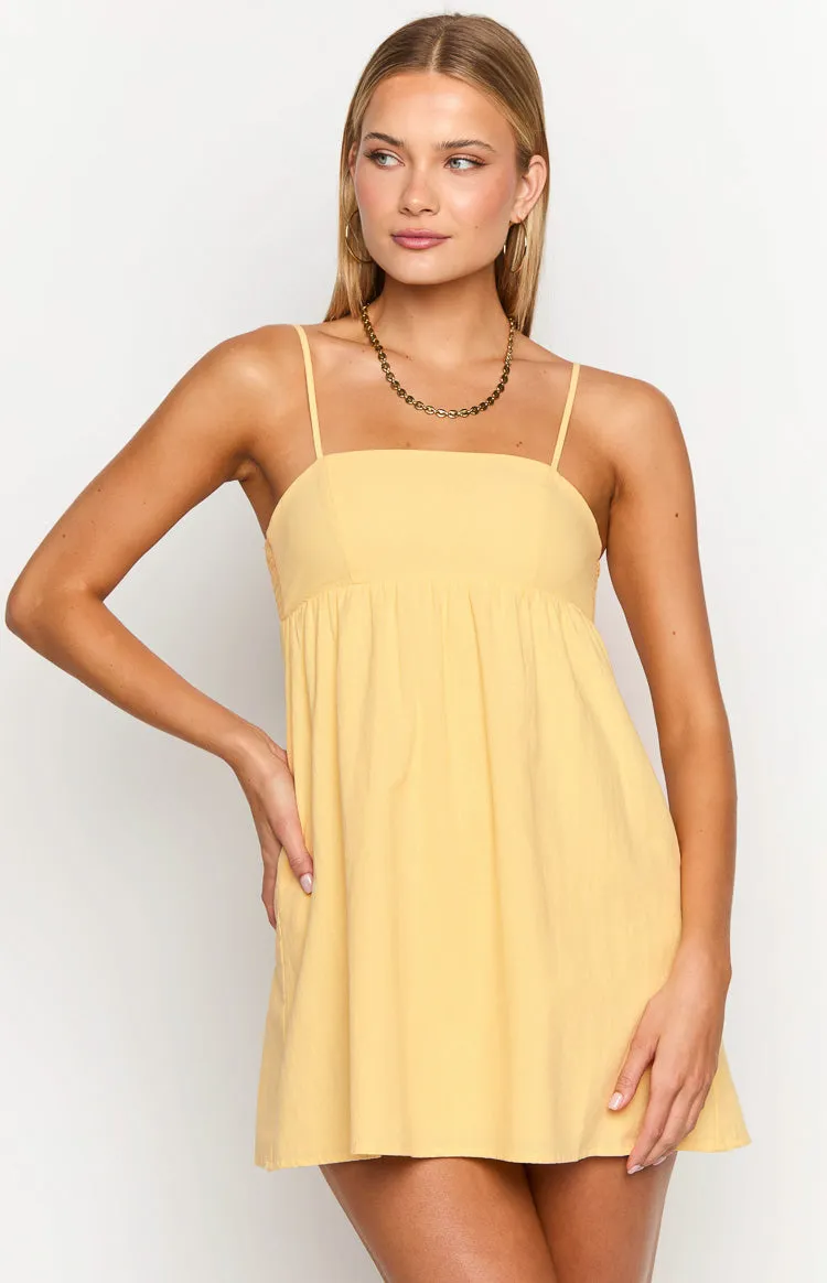 Lotus Love Affair Yellow Mini Dress