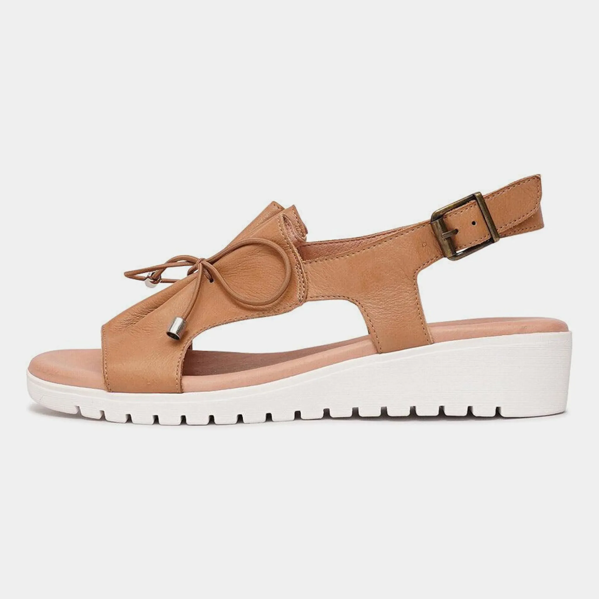 Malika Dark Tan Leather Sandals