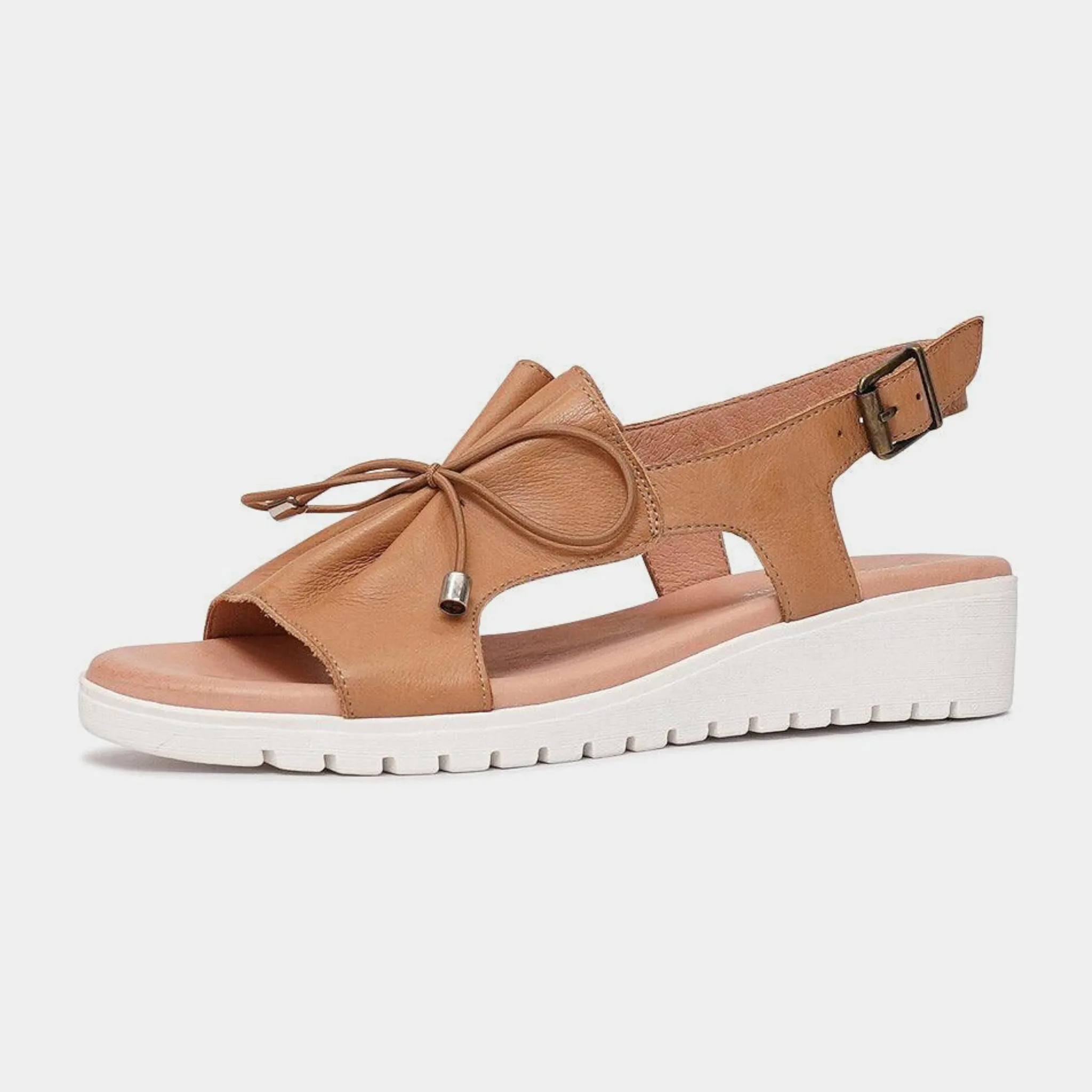 Malika Dark Tan Leather Sandals