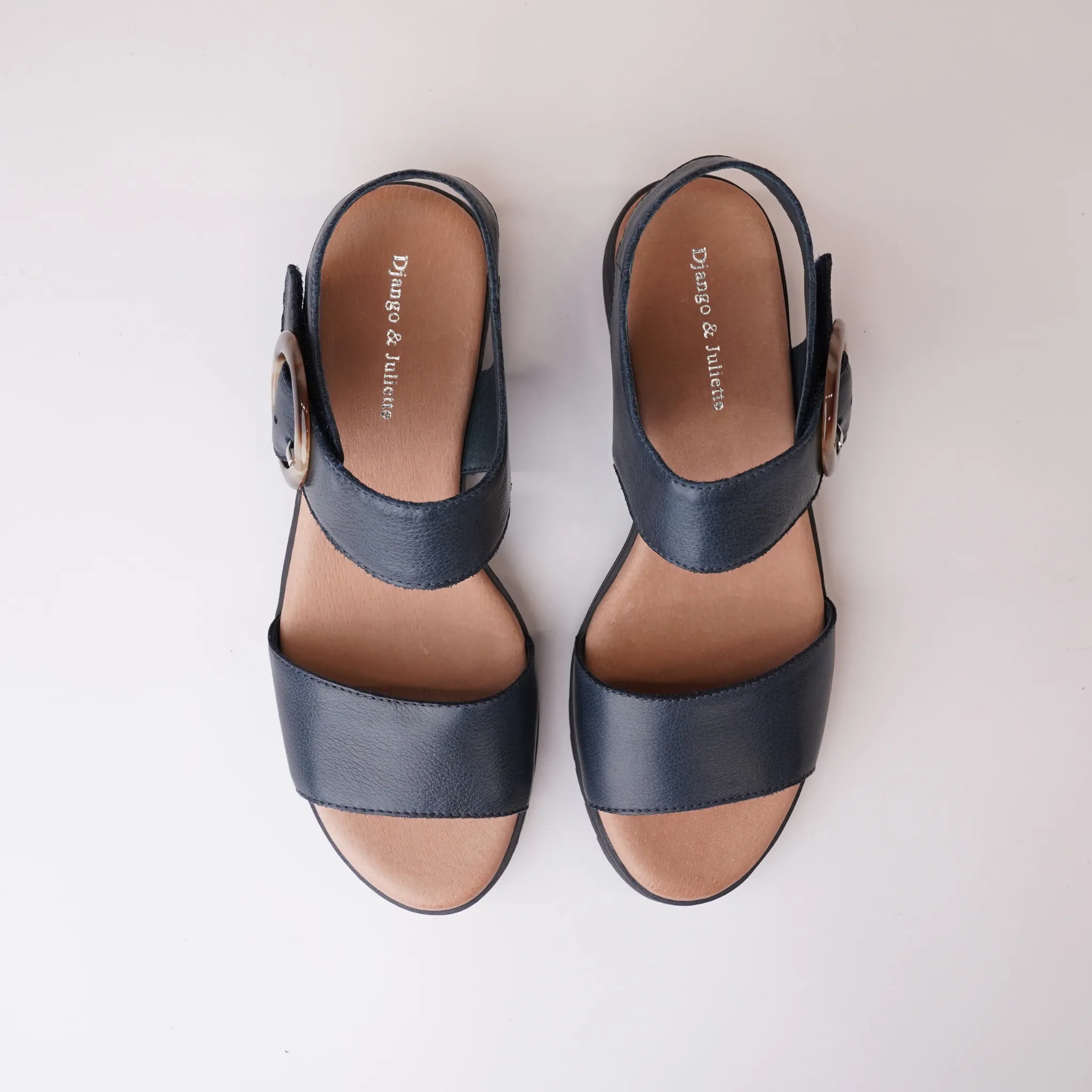 Manessay Navy/ Navy Sole Leather Sandals