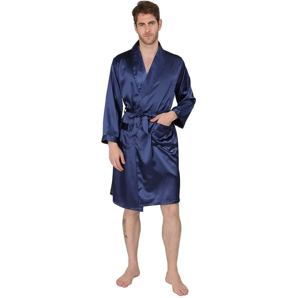 Men's Silk Kimono Robe Long Sleeve Silk Robe for Men