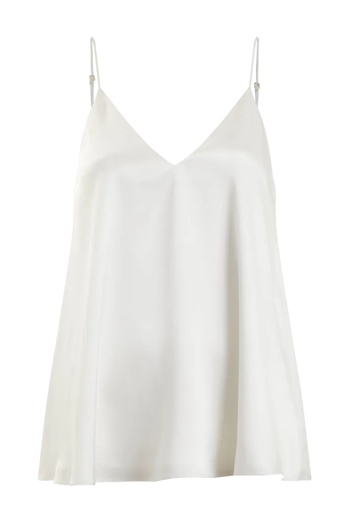 Organic Peace Silk Camisole Top | White