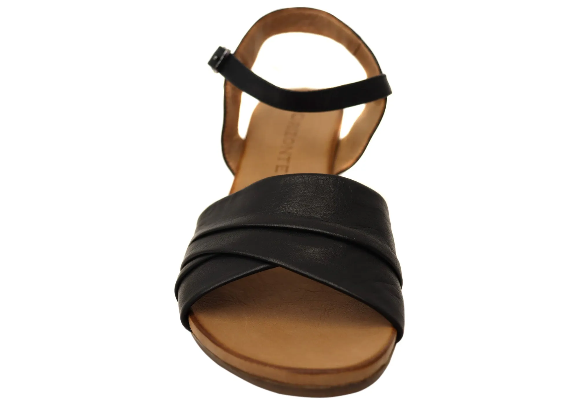 Orizonte Moonlight Womens European Leather Wedge Sandals