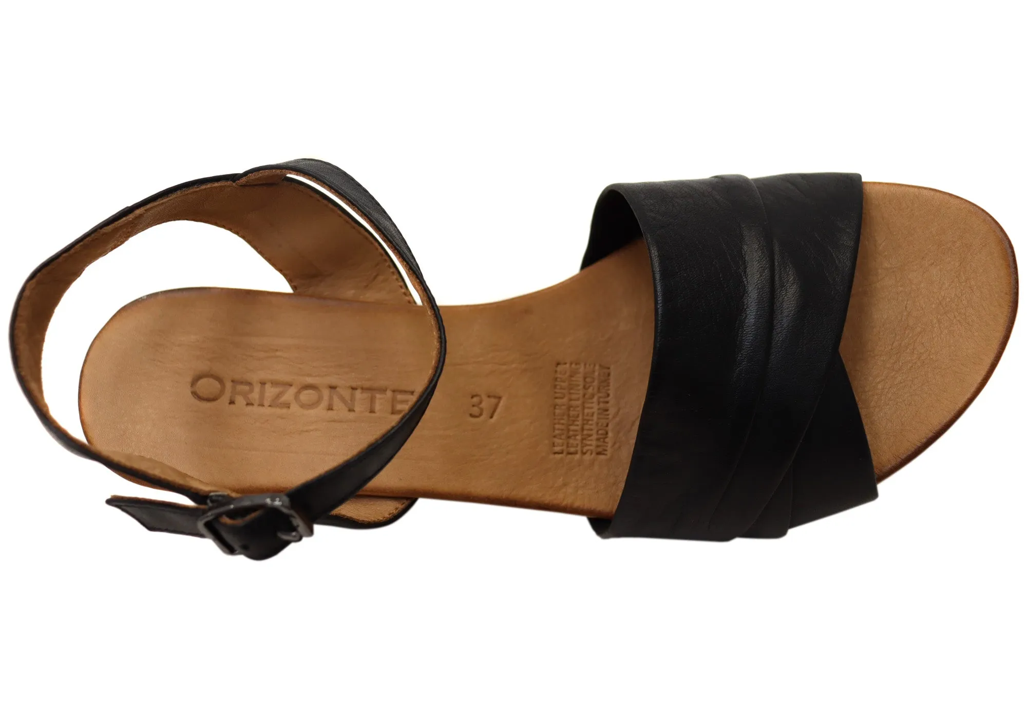 Orizonte Moonlight Womens European Leather Wedge Sandals