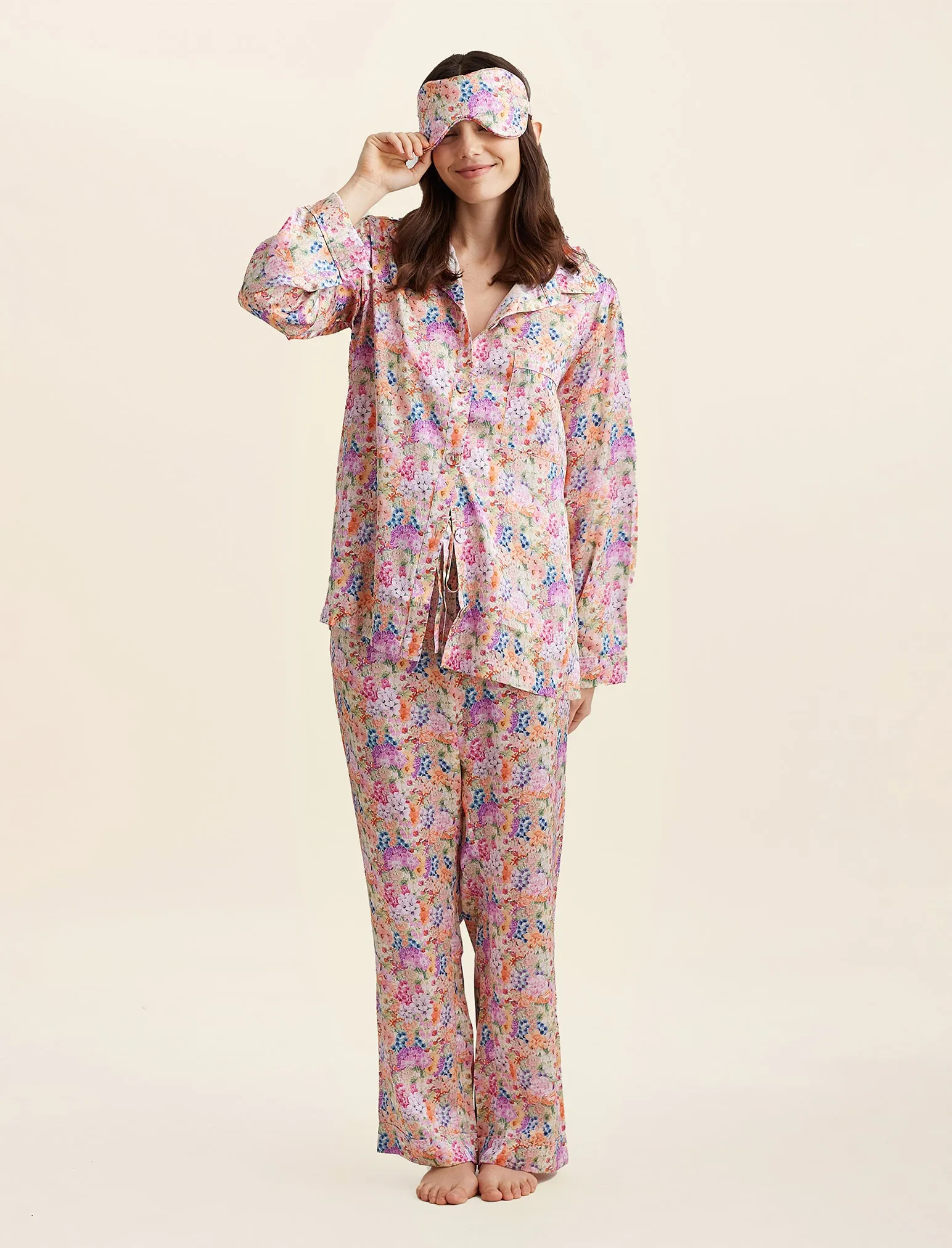 Painted Travels Silk Full Length PJ & Eyemask