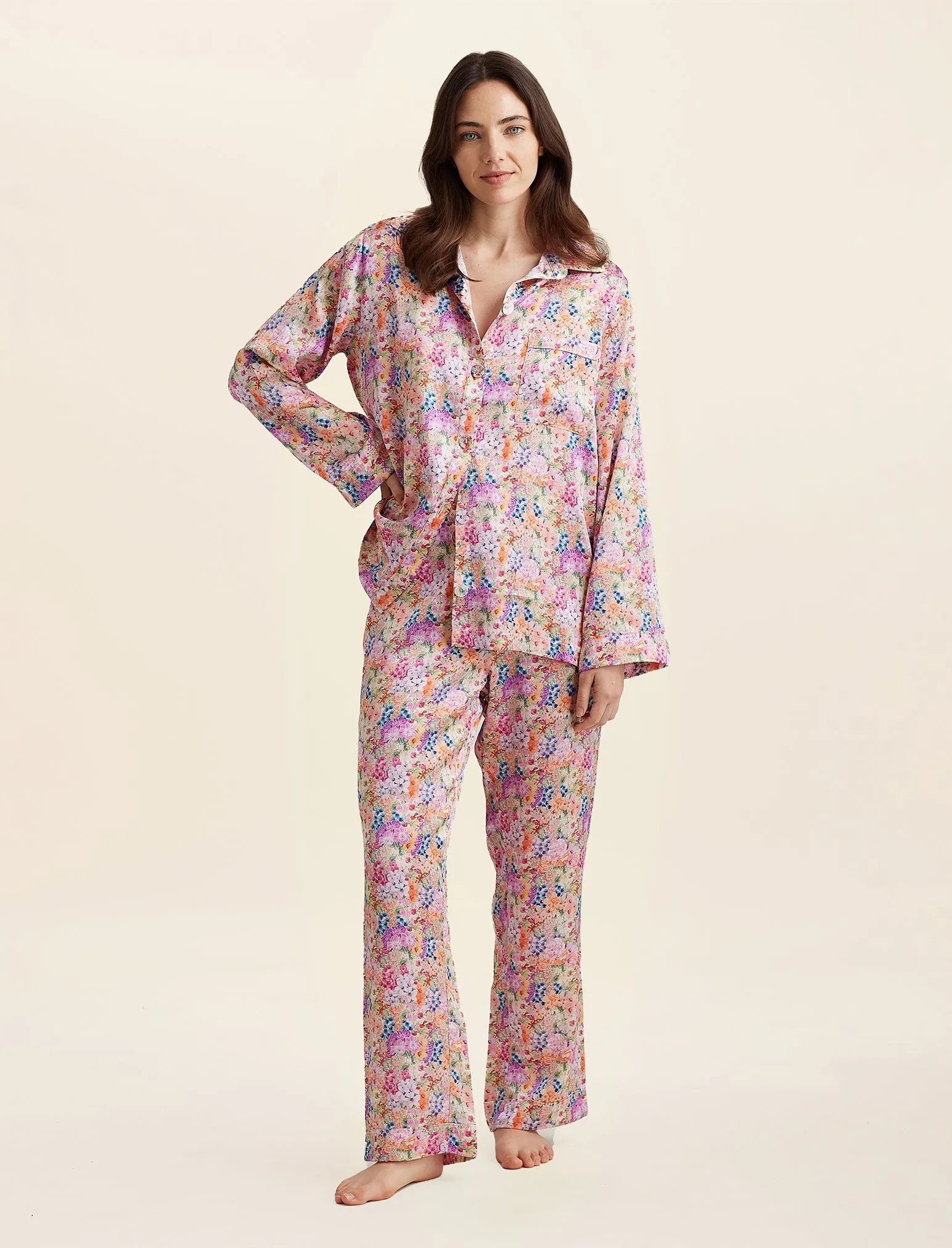 Painted Travels Silk Full Length PJ & Eyemask