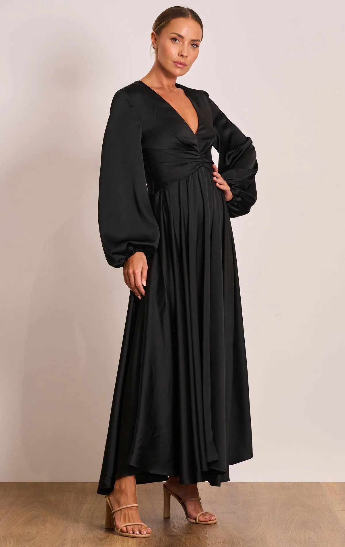 PASDUCHAS Lucia Sleeve Midi Dress (Black) - RRP $380