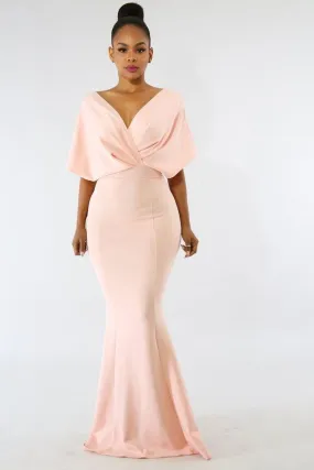 PastelPink Knot Detailed Gown