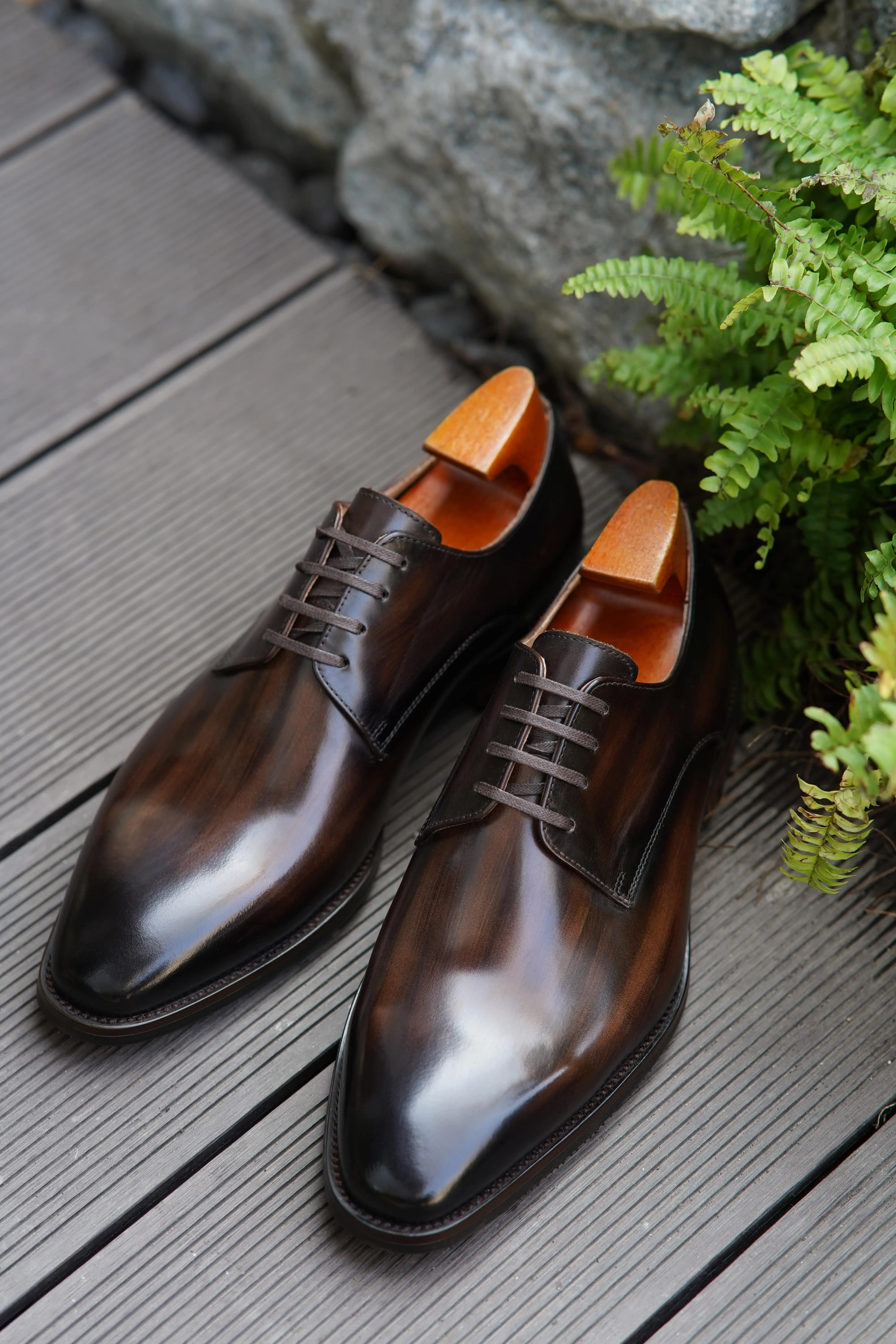 Premium Dark Brown Wholecut Derby Shoes