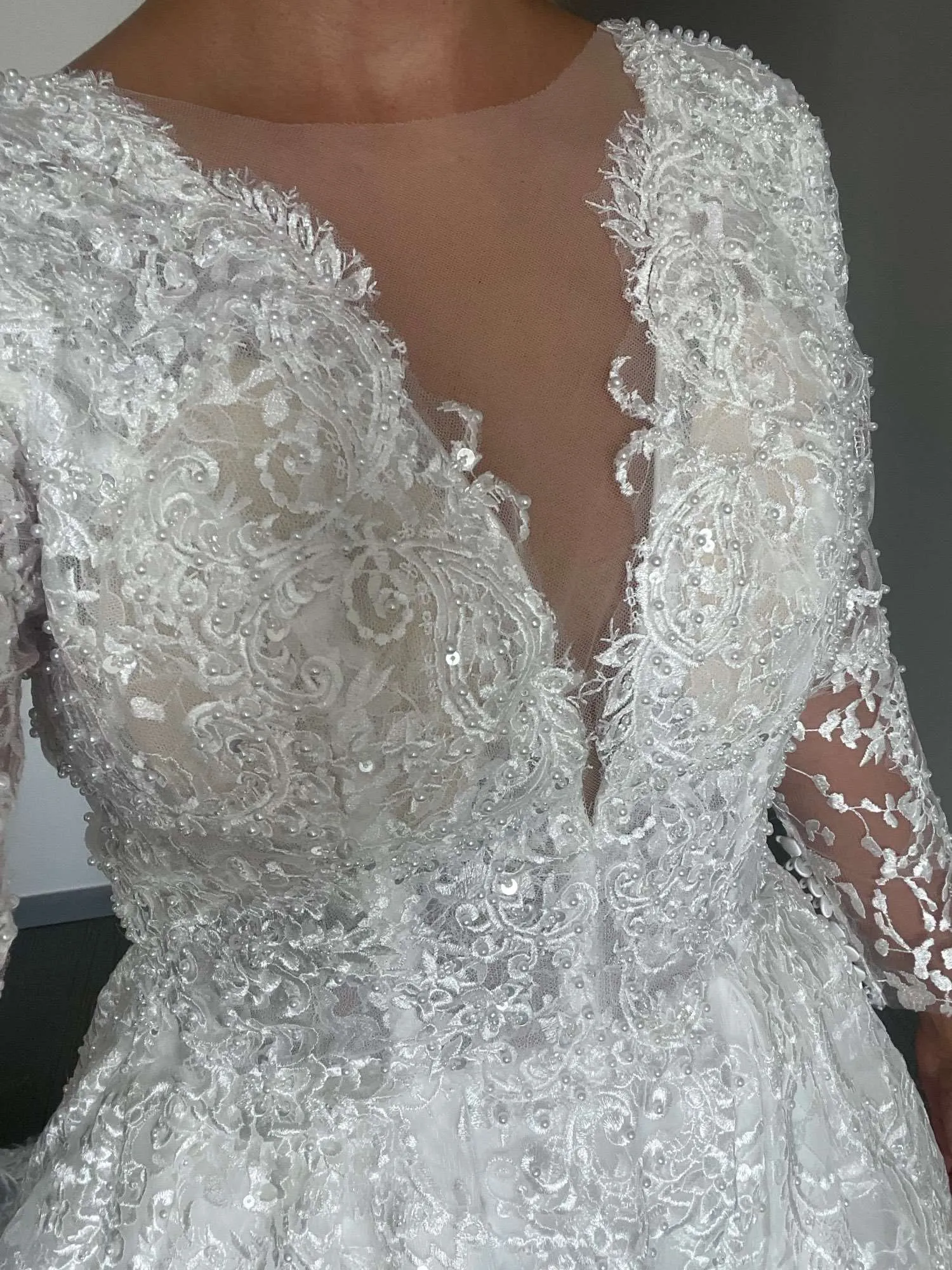 Premium Sparkle Pearl Lace A Line Wedding Gown All Sizes/Colors