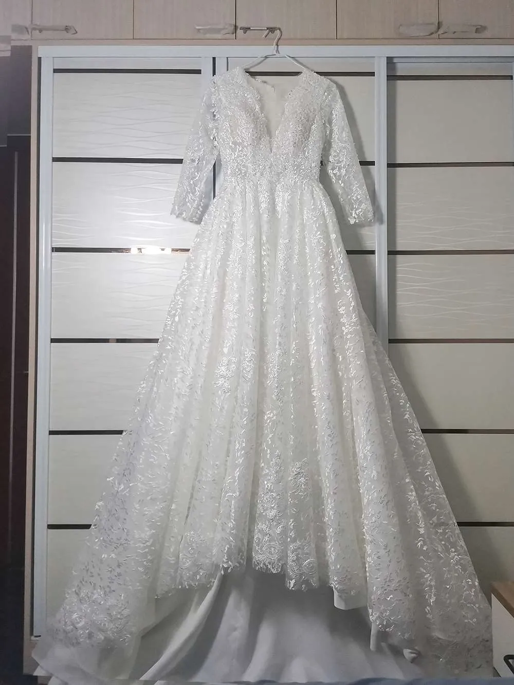 Premium Sparkle Pearl Lace A Line Wedding Gown All Sizes/Colors