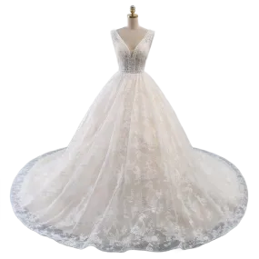 Princess Ball Gown Wedding Dress -Full lace Tulle Skirt