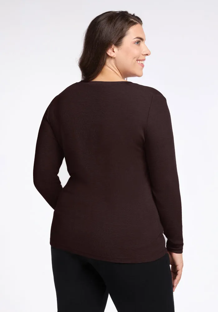 Reese Ribbed Henley - French Roast