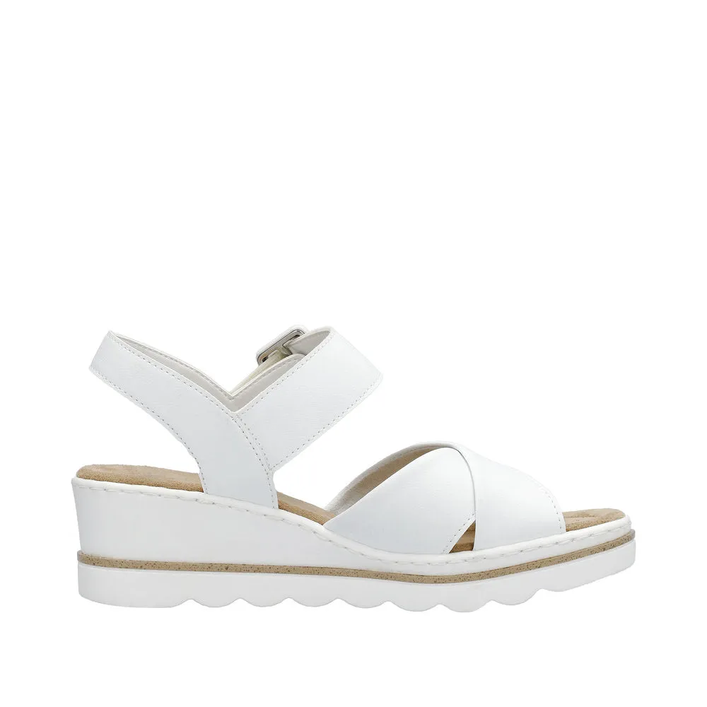 Rieker 67463-80 Alabama White Wedge Sandals