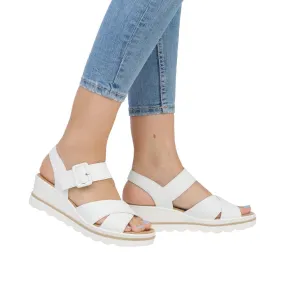 Rieker 67463-80 Alabama White Wedge Sandals