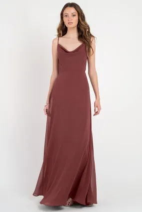 Rust Cowl Neck Gown