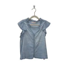 Sleeveless Button Up Denim Shirt