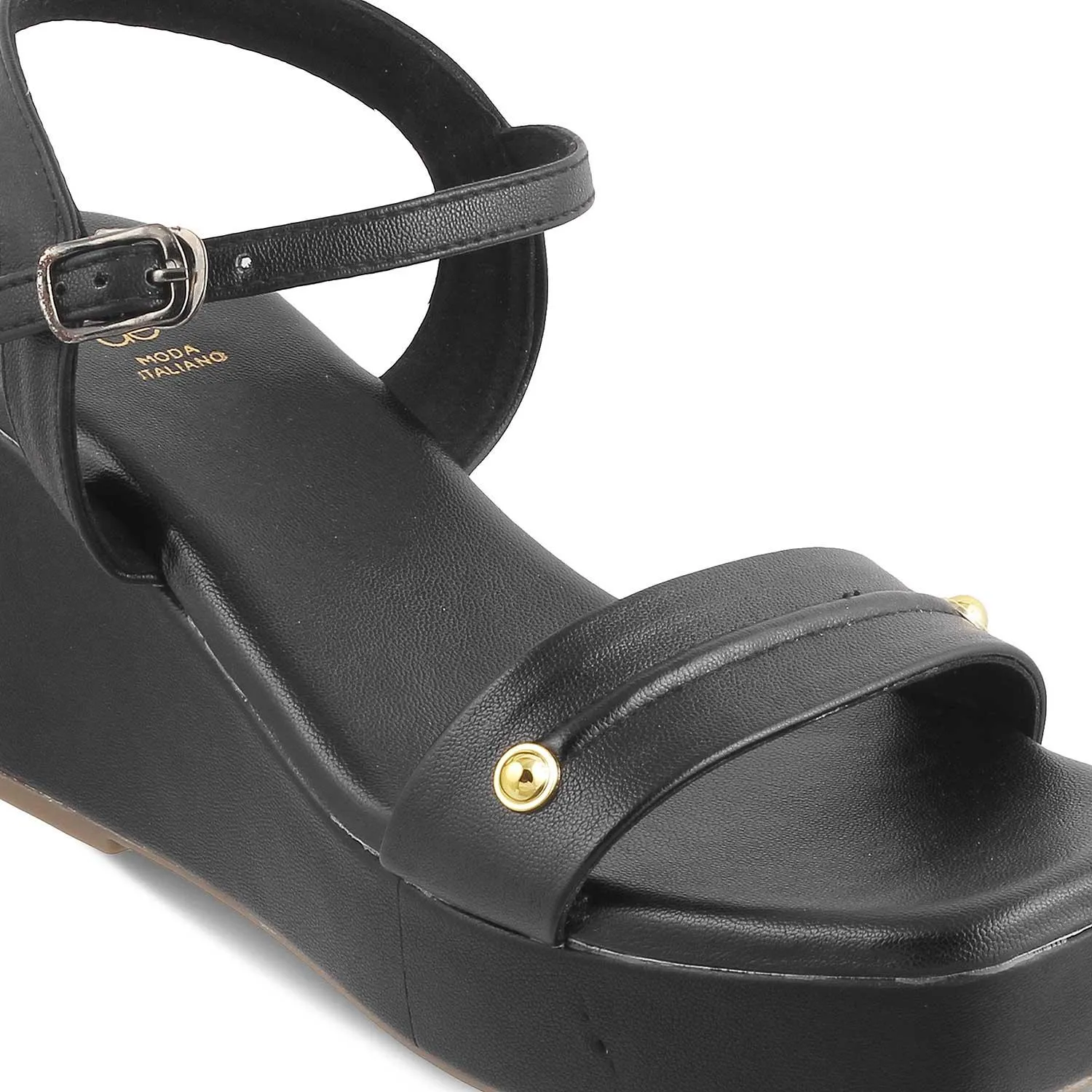 The Amsterdam Black Women's Dress Wedge Sandals Tresmode