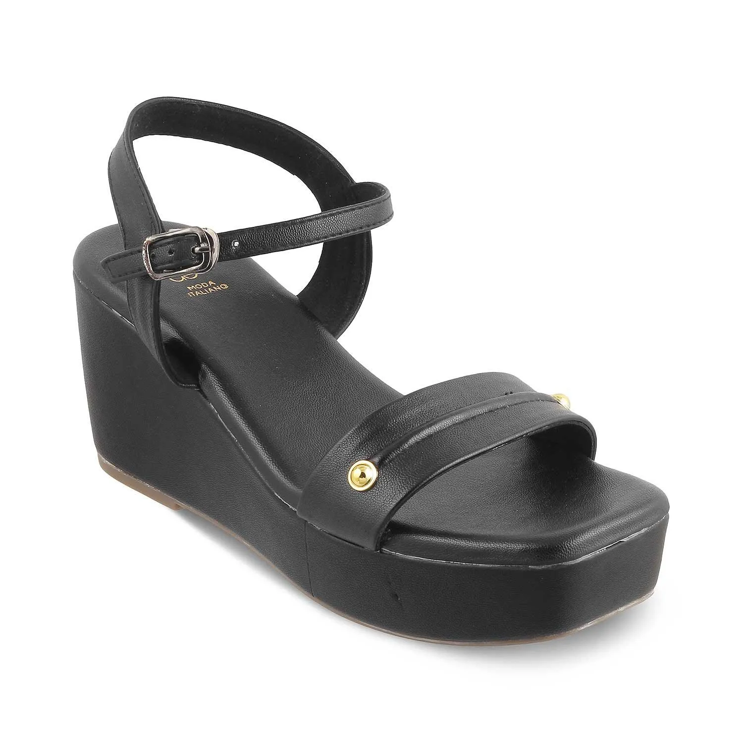 The Amsterdam Black Women's Dress Wedge Sandals Tresmode