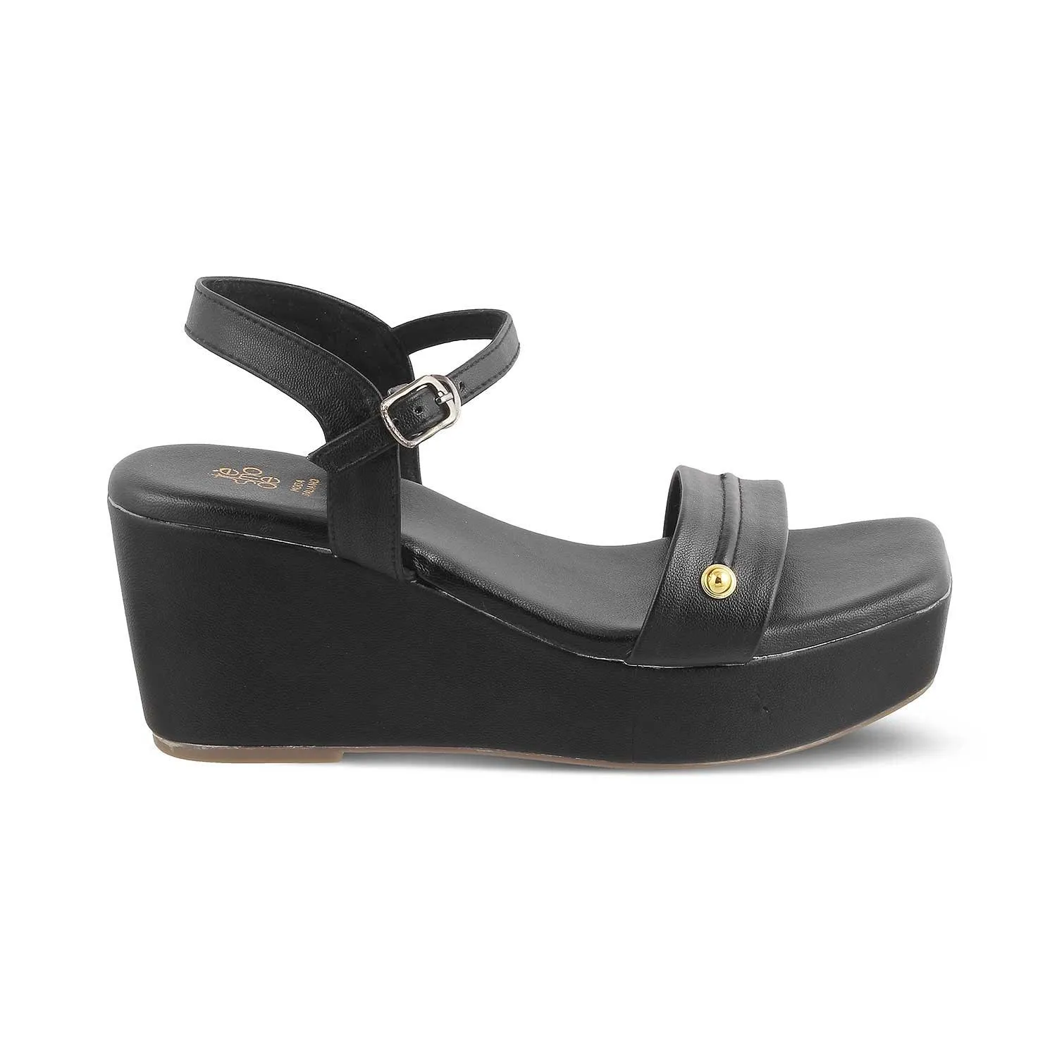 The Amsterdam Black Women's Dress Wedge Sandals Tresmode