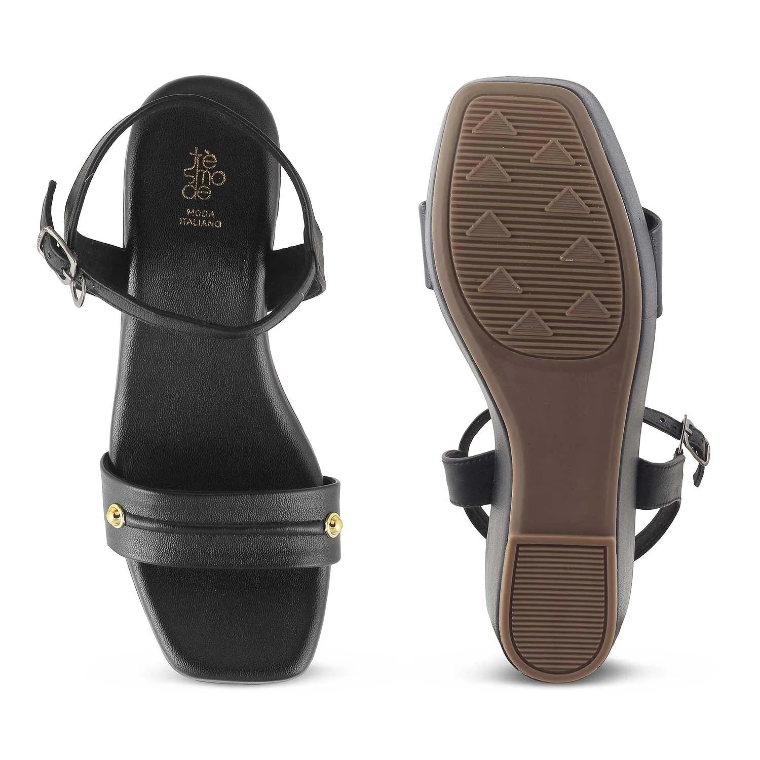 The Amsterdam Black Women's Dress Wedge Sandals Tresmode