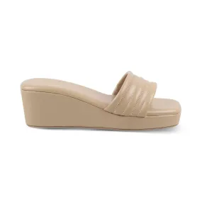 The Skyler Beige Women's Casual Wedge Heel Sandals Tresmode