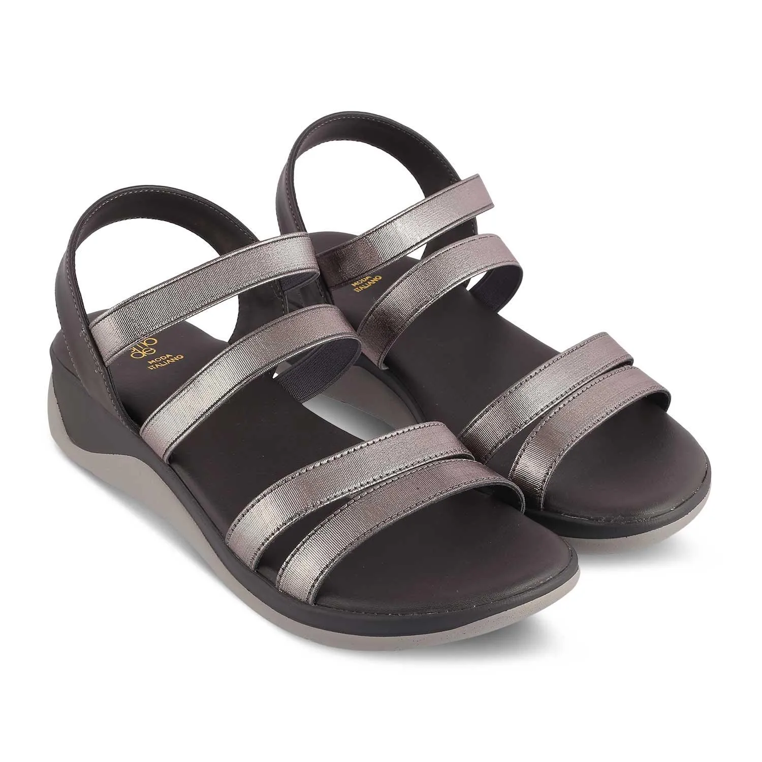 The Sona Pewter Women's Dress Wedge Sandals Tresmode