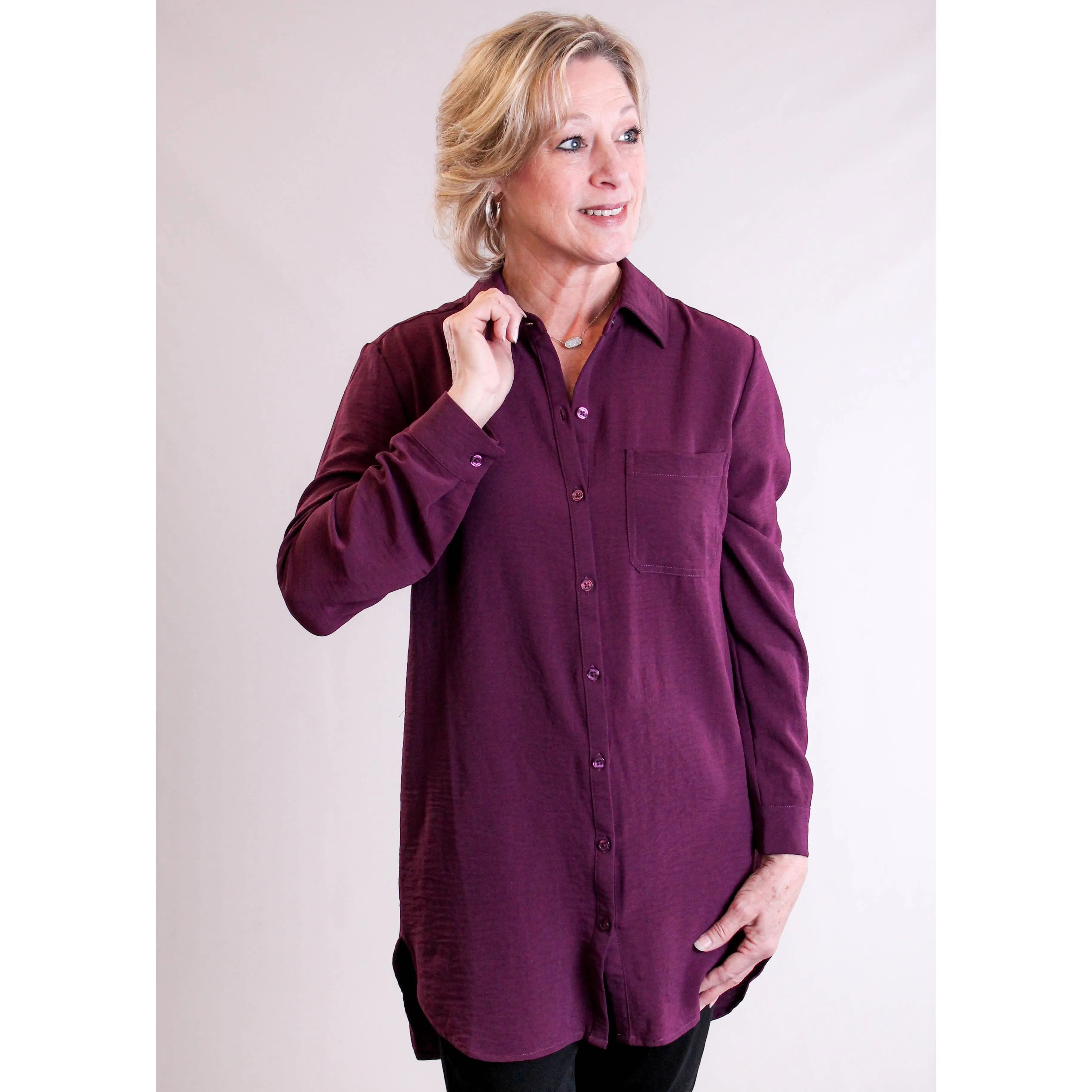 Tribal Sportswear Roll Up Sleeve Tunic Shirt