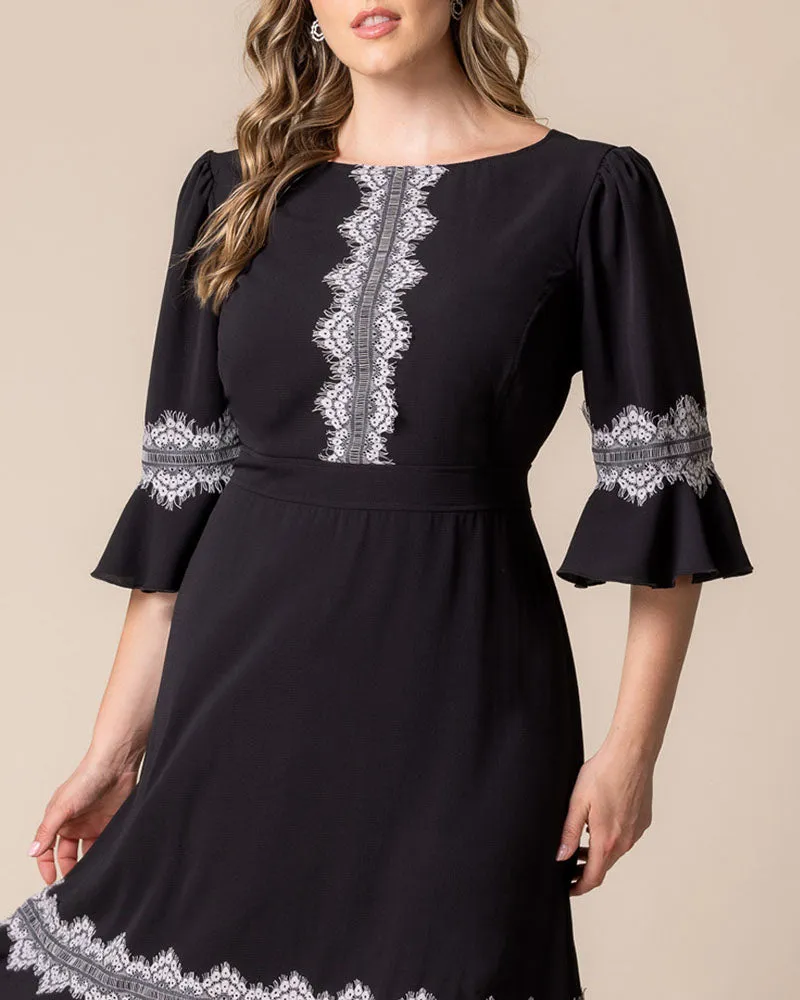 Villa Lace Trim Cocktail Dress