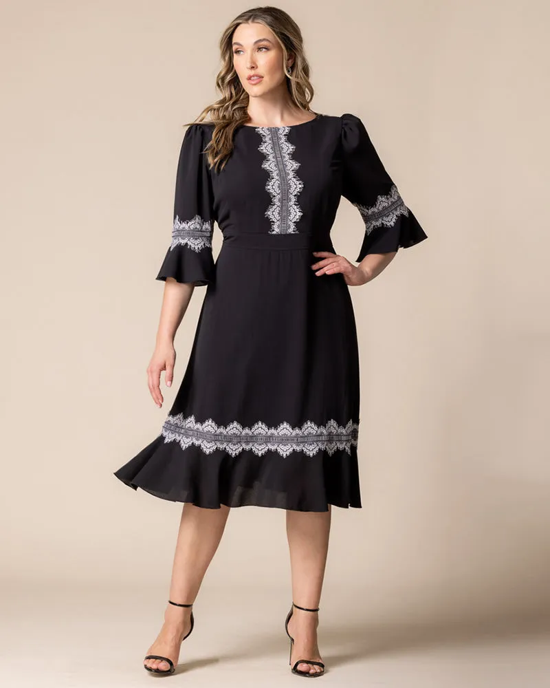 Villa Lace Trim Cocktail Dress