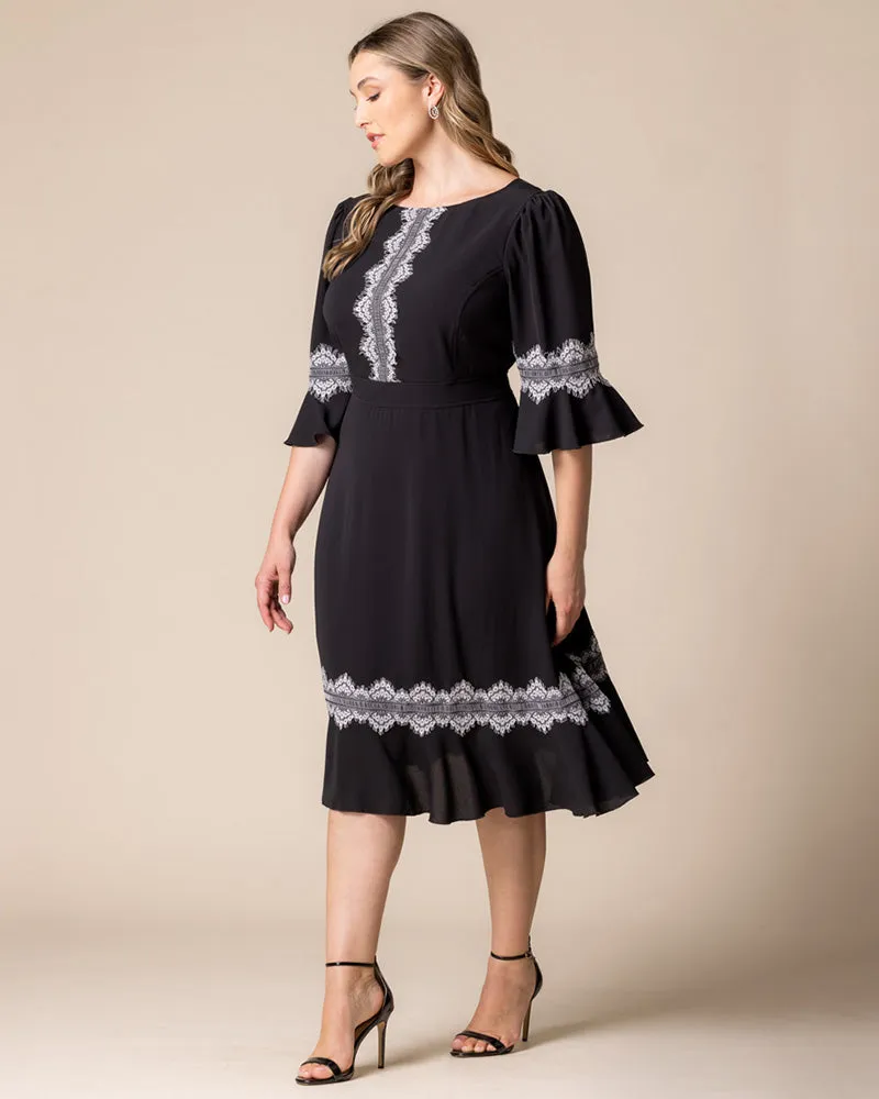 Villa Lace Trim Cocktail Dress