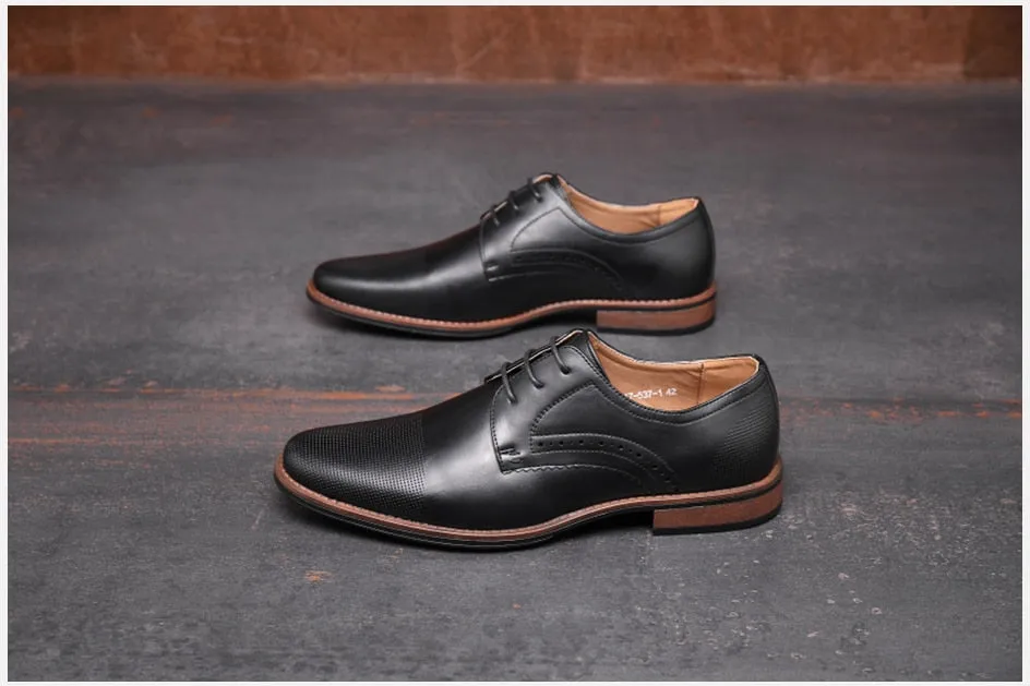 West Louis™ Men Lace Up Classic Formal Shoes