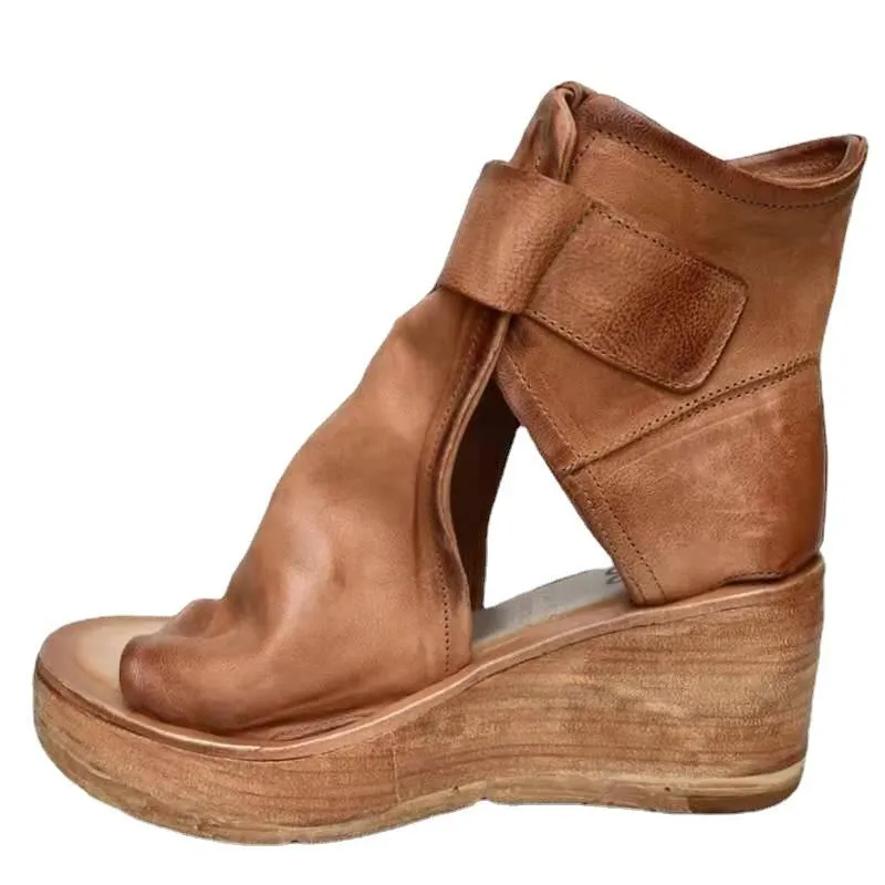 Women summer new fashion high top platform wedge boot sandals