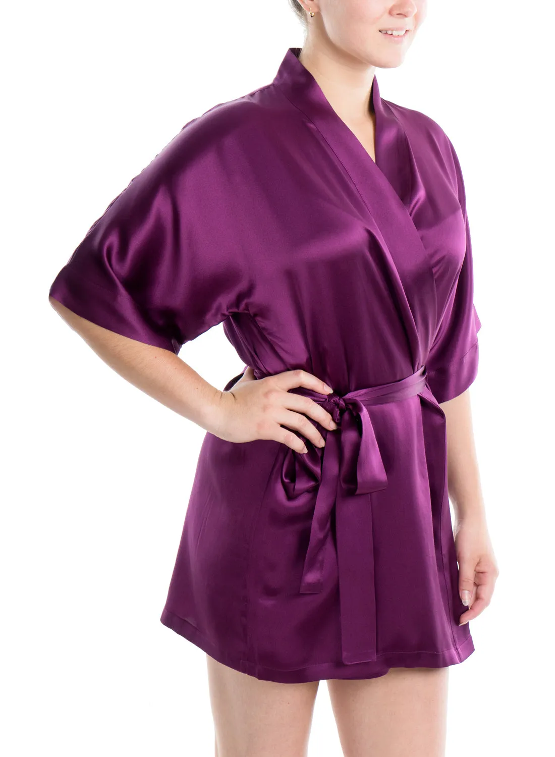 Women's Silk Sleepwear 100% Silk Short Robe