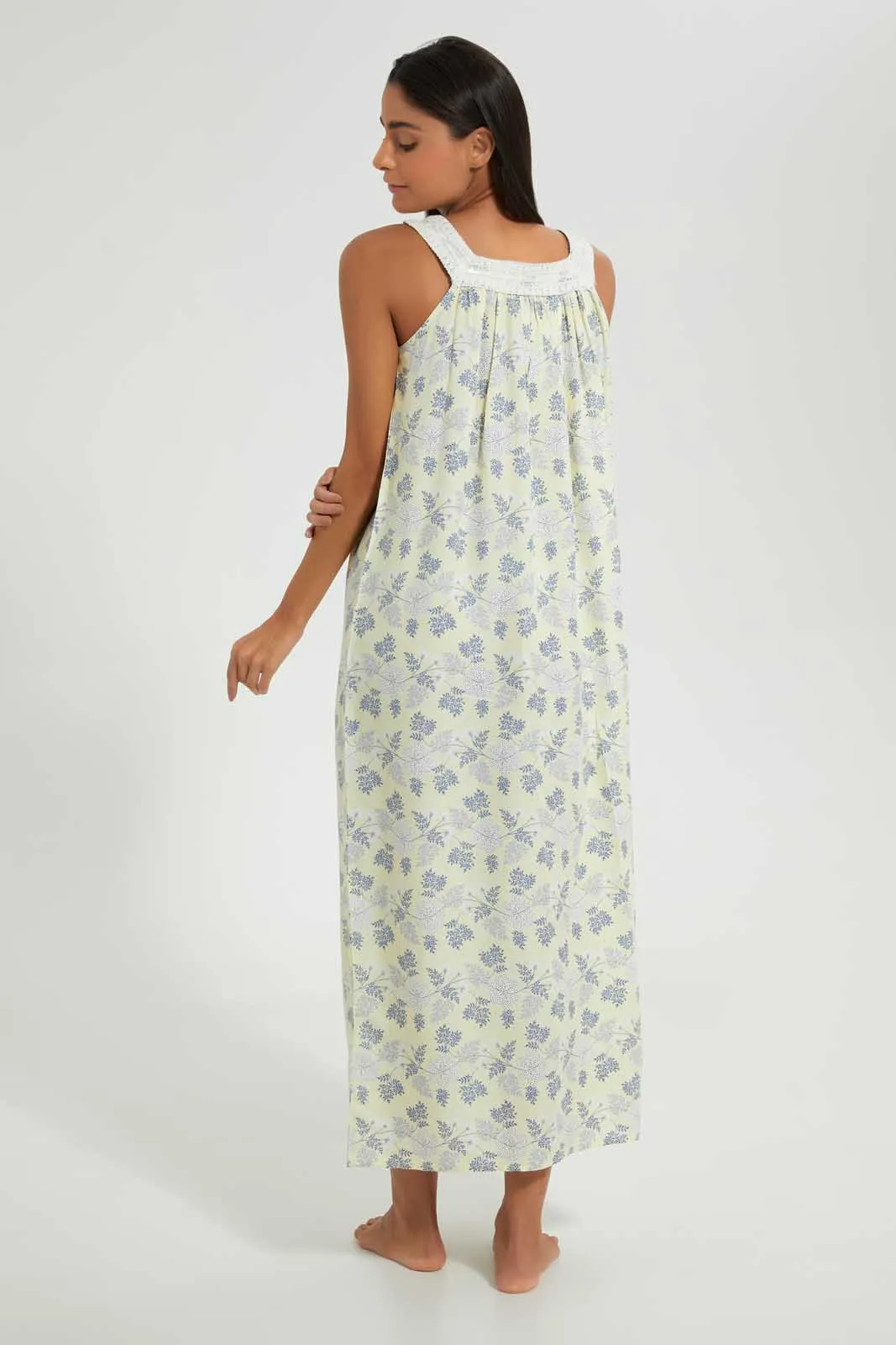 Yellow Floral Nightgown