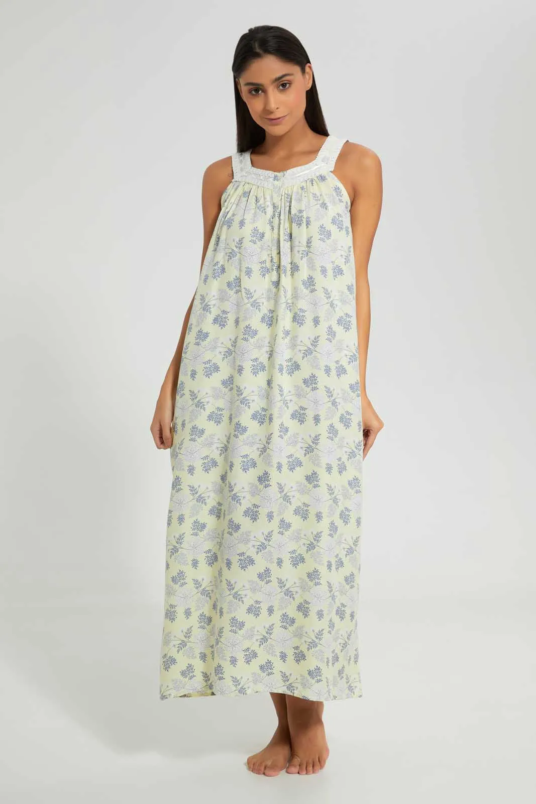 Yellow Floral Nightgown