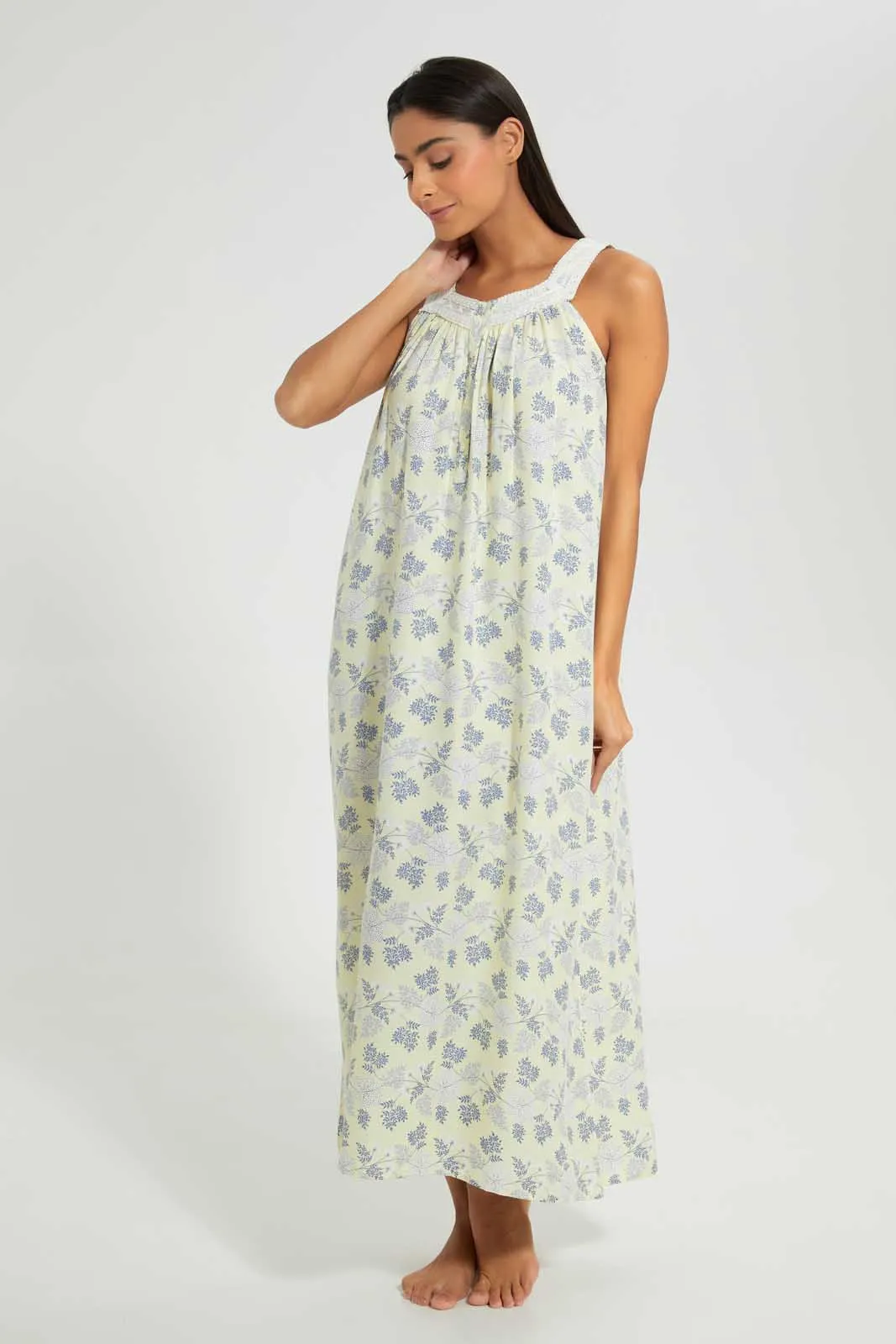 Yellow Floral Nightgown